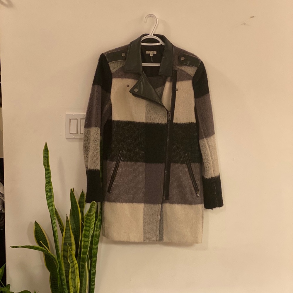 David Button Plaid Coat